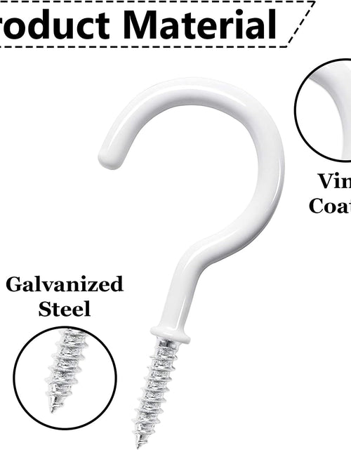Load image into Gallery viewer, 20 Pcs Ceiling Hooks for Hanging Plants - 2.9 Inches Heavy Duty, Hanging Hooks for Christmas Lights, Cups, Decors - White Vinyl Coated Screw in Plant Hanger Hook Indoor and Outdoor
