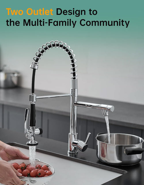 Load image into Gallery viewer, Chrome Kitchen Faucet with Sprayer,Commercial Single Handle Pull down Kitchen Sink Faucet
