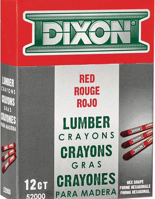 Load image into Gallery viewer, Industrial Lumber Marking Crayons, 4.5" X 1/2" Hex, Red, 12-Pack (52000)

