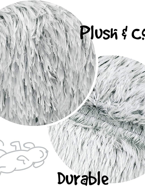 Load image into Gallery viewer, Donut Dog Bed Faux Fur Fluffy Calming Sofa for Large Dogs, Soft &amp; Plush anti Anxiety Pet Couch for Dogs, Machine Washable Coco Pet Bed with Non-Slip Bottom, 36"X36"X8" Ivory

