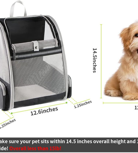 Innovative Traveler Bubble Backpack Pet Carriers for Cats and Dogs (Black)