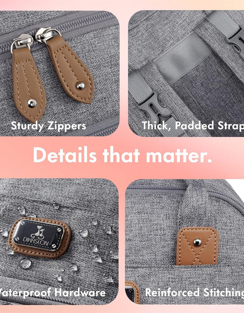 Load image into Gallery viewer, Diaper Bag Backpack with Portable Changing Pad, Pacifier Case and Stroller Straps, Large Unisex Baby Bags for Boys Girls, Multipurpose Travel Back Pack Moms Dads, Gray
