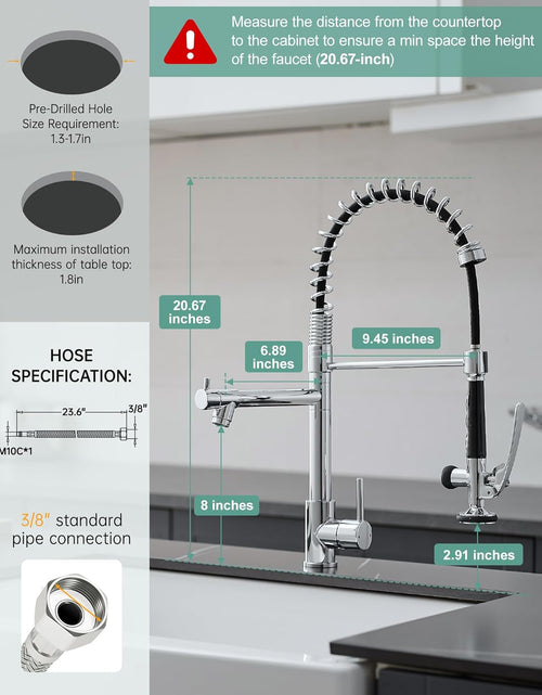 Load image into Gallery viewer, Chrome Kitchen Faucet with Sprayer,Commercial Single Handle Pull down Kitchen Sink Faucet
