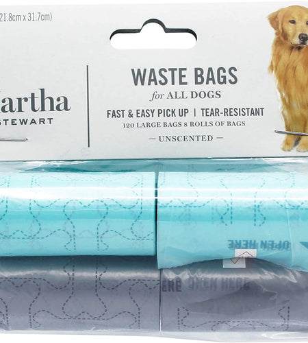 for Pets Poop Waste Bags | 120 Large Unscented Doggie Bags for a Quick Cleanup | Tear-Resistant Dog Waste Bags, Great for Dog Walking Everyday Use | 8 Rolls