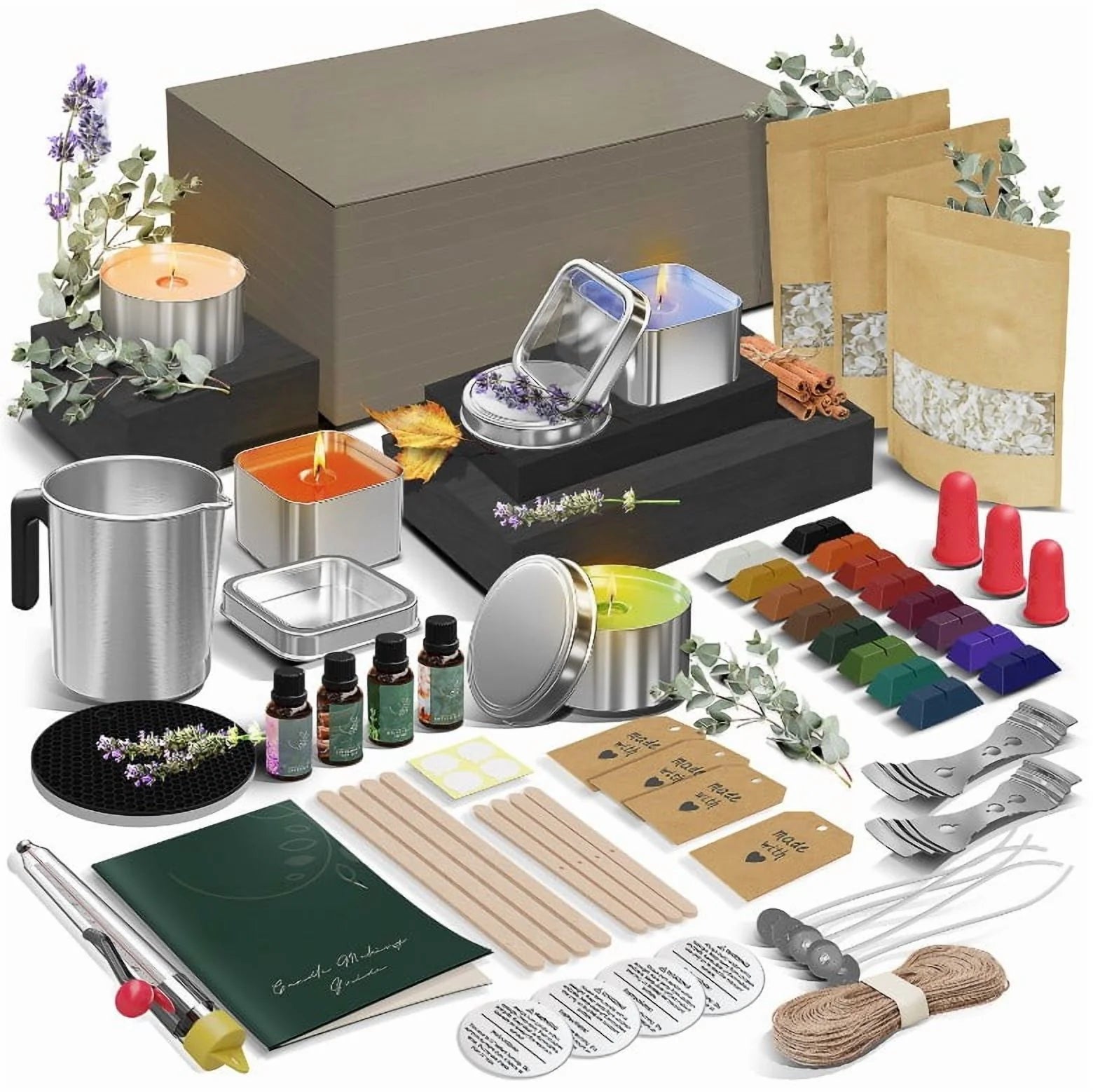 Complete Soy Wax Candle Making Kit for Adults and Kids with 2LB Candle Wax for Candle Making Supplies