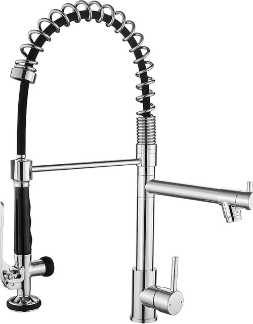 Load image into Gallery viewer, Chrome Kitchen Faucet with Sprayer,Commercial Single Handle Pull down Kitchen Sink Faucet
