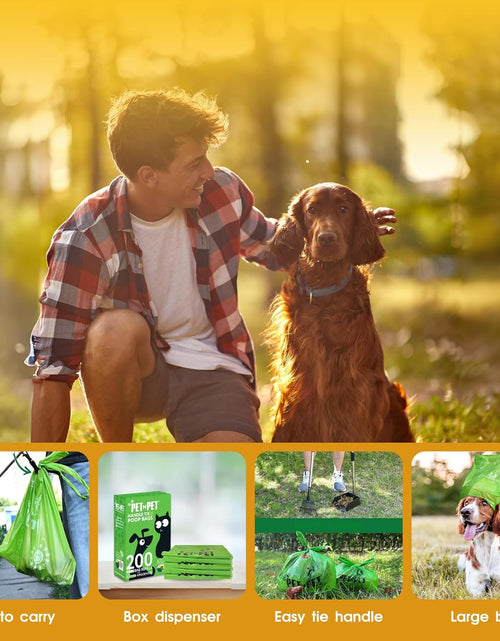 Load image into Gallery viewer, Poop Bags Unscented | Dog Poop Bags with Tie Handles | USDA Certified 38% Biobased Dog Waste Bags | Cat Poop Bags | Durable Dog Bags for Poop | Easy Dispensing 200 Counts Poop Bags for Dogs
