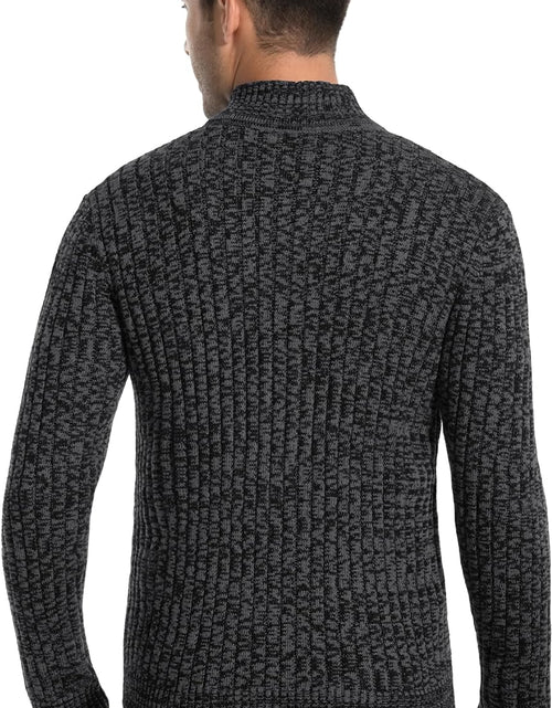 Load image into Gallery viewer, Men'S Cardigan Sweaters Full Zip up Stand Collar Slim Fit Casual Knitted Sweater with 2 Front Pockets
