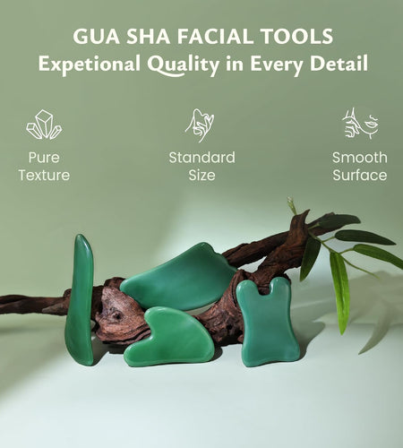 Guasha Massage Tool, 4 Pcs Gua Sha Facial Tool, Guasha Board for SPA Acupuncture Therapy Trigger Point Treatment, Gua Sha Scraping Massage Tool