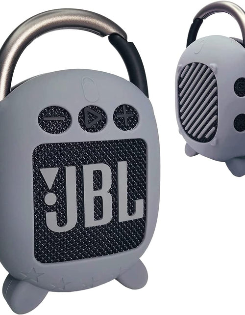 Load image into Gallery viewer, Silicone Cover Case for JBL Clip 4 Portable Bluetooth Speaker, Protective Carrying Case for JBL Clip 4 Portable Bluetooth Speaker Stand up Holder (Grey)
