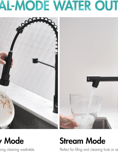 Load image into Gallery viewer, Kitchen Faucet,Kitchen Faucets with Pull down Sprayer  Commercial Style Single Handle Matte Black Kitchen Faucet with Sprayer

