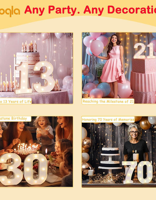 Load image into Gallery viewer, Decorative Led Light up Number Letters, White Plastic Marquee Number Lights Sign Party Wedding Decor Battery Operated Number (1)
