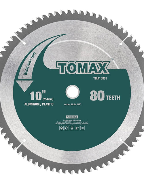 Load image into Gallery viewer, 10-Inch 80 Tooth TCG Aluminum and Non-Ferrous Metal Saw Blade with 5/8-Inch Arbor
