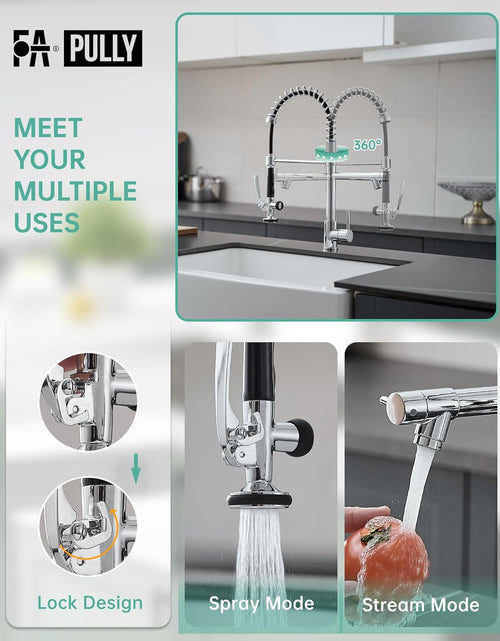 Load image into Gallery viewer, Chrome Kitchen Faucet with Sprayer,Commercial Single Handle Pull down Kitchen Sink Faucet
