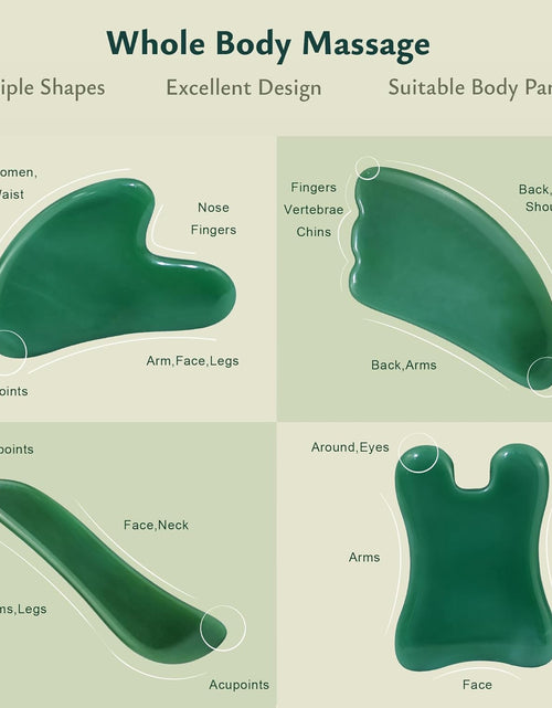 Load image into Gallery viewer, Guasha Massage Tool, 4 Pcs Gua Sha Facial Tool, Guasha Board for SPA Acupuncture Therapy Trigger Point Treatment, Gua Sha Scraping Massage Tool
