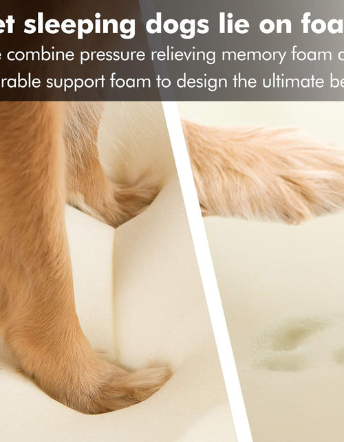 Load image into Gallery viewer, Small Dog Bed, Orthopedic Dog Sofa Memory Foam Mattress, Calming Dog Couch Bed, Wall Rim Pillow, Water Resistant Liner, Washable Cover, Non-Slip Bottom, Chester, Small Khaki Beige
