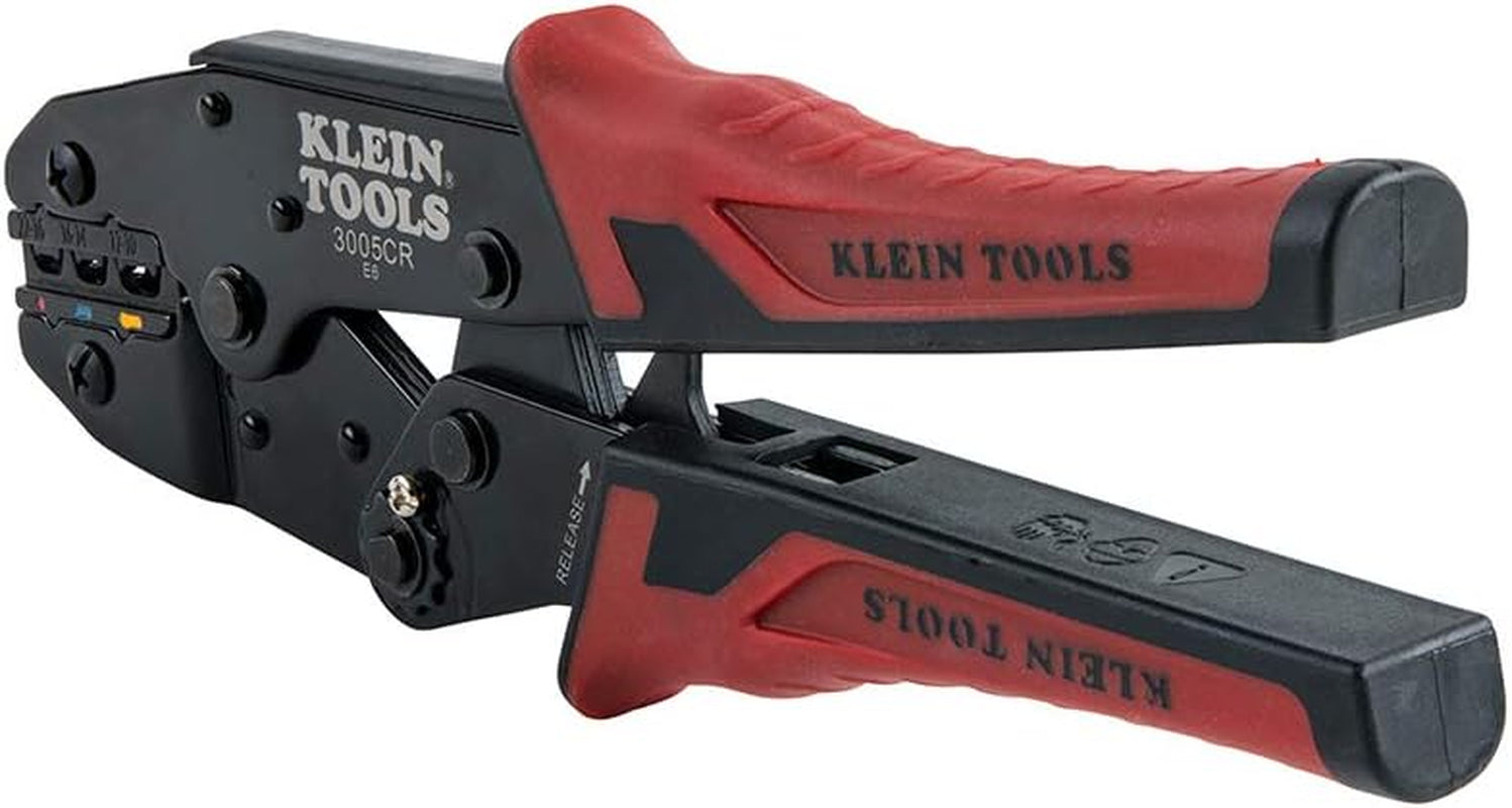 3005CR Wire Crimper Tool, Ratcheting Insulated Terminal Crimper for 10 to 22 AWG Wire