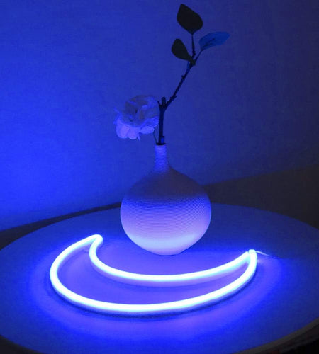 LED Blue Moon Neon Light, Cute Neon Moon Sign,Christmas Room Decor Battery or USB Powered 5V Art LED Decorative Lights Night Lights Indoor for Home, Bedroom, Office,Dorm,Party (Blue Moon)